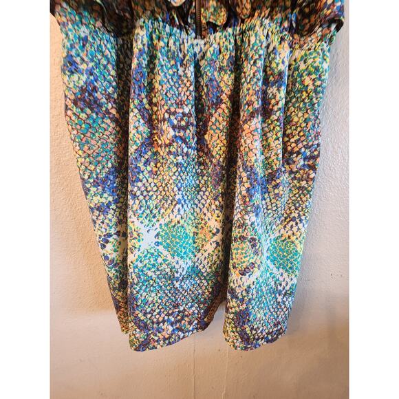 Wet Seal Rainbow Snake Skin Women's Dress Adjustable Straps SZ XL Y2K - Picture 4 of 8